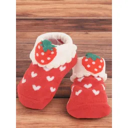 Yellow Bee Infant Girls Patterned Non-Slip Ankle Length Socks-picture-19