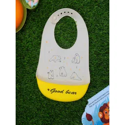Yellow Bee Infants Boys Bear Printed Bibs With Crumb Catcher-picture-13