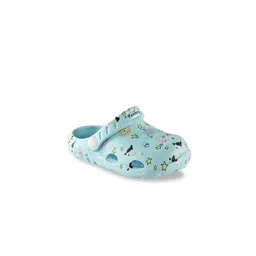 Yellow Bee Kids Blue Printed Clogs-picture-41