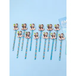 Yellow Bee Kids Set Of 12 Moneky Motifs Printed Pencils-picture-18