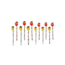 Yellow Bee Kids Set Of 12 With Smiley Motifs Printed Pencil image 4