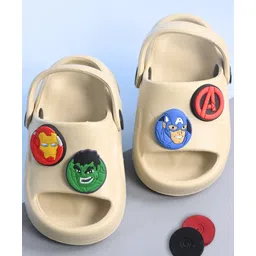 Yellow Bee Marvel Featuring Hulk & Iron Man Embellished Clogs - Beige-picture-15