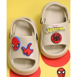 Yellow Bee Marvel Featuring Spiderman Applique Detailed With Back Sling Clogs - Beige-picture-18