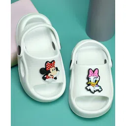 Yellow Bee Mickey & Friends Featuring Minnie Mouse & Daisy Duck Applique Detailed With Sling Back Clogs - White-picture-26