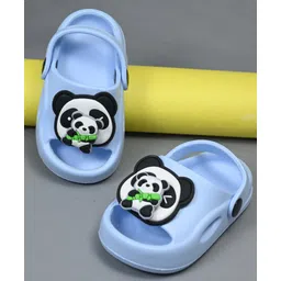 Yellow Bee Perforated With Slingback Clogs With Rotating Panda Charms - Blue-picture-22