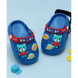 Yellow Bee Solid Clogs With Bear Charms - Blue-picture-10