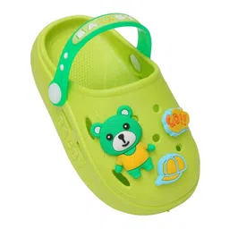 Yellow Bee Solid Clogs With Bear Charms - Green image 3
