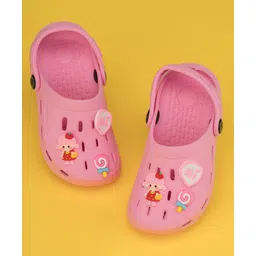 Yellow Bee Solid Clogs With Doll & Lollipop Charms - Pink-picture-41