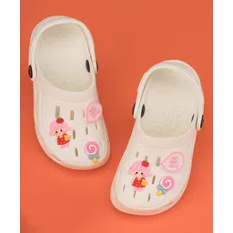 Yellow Bee Solid Clogs With Doll & Lollipop Charms - White-picture-44