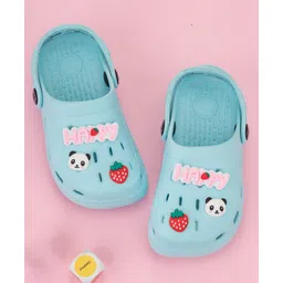 Yellow Bee Solid Clogs With Panda & Strawberry Charms - Blue-picture-22