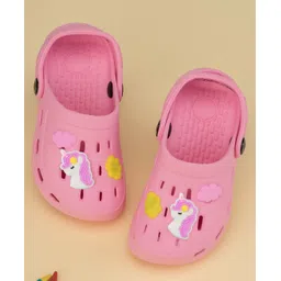 Yellow Bee Solid Clogs With Unicorn & Cloud Charms - Pink-picture-26