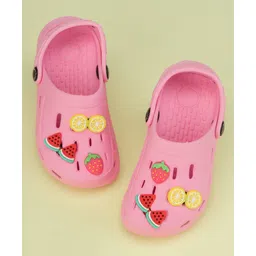 Yellow Bee Solid Clogs With Watermelon Lemon & Strawberry Charms - Pink-picture-38