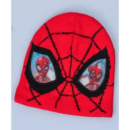 Yellow Bee Woollen Woven Marvel Featuring Spiderman Designed Cap - Red & Black - Circumference 46 Cm-picture-23
