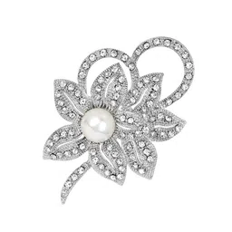 YELLOW CHIMES Brooch Women Silver Plated Crystal Floral Brooch Pin Fashionable Luxury Brooch Brooch-picture-11