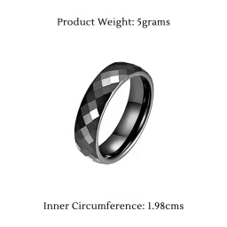 yellow chimes Rings for Men Black Band Ring Stainless Steel Ceramic Top Design Band Ring for Men and Boys. image 4
