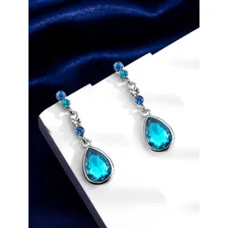 Yellow Chimes Blue Contemporary Drop Earrings-picture-22