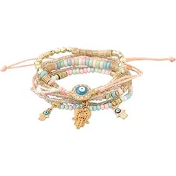 yellow chimes Bracelet for Women and Girls Multicolor thread Bracelets Set for Women and Girls | Bead Bracelet Combo Birthday Gift For Girls & Women Anniversary Gift for Wife Valentine Gift for Girls-picture-42