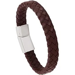 yellow chimes Bracelets for Men and Boys Brown Leather Bracelet for Men | Magnetic-Clasp Genuine Leather Wrap Bracelets for Men | Birthday Gift for Men and Boys Anniversary Gift for Husband-picture-12