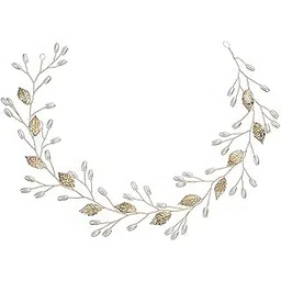 yellow chimes Bridal Hair Vine for Women and Girls Bridal Hair Accessories for Wedding White Headband Hair Accessories Wedding Jewellery for Women Crystals Bridal Wedding Headband Hair Vine for Girls-picture-18