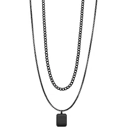 yellow chimes Chain Pendant for Men Black Neck Chain for Men | Layered Dog Tag Neck Chains for Men | Fashion Accessories for Men | Birthday Gift for Men and Boys Anniversary Gift for Husband-picture-19