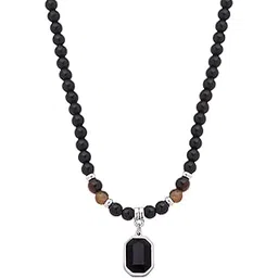 yellow chimes Chain Pendant for Men Fashion Pendants For Men | Silver Black Pendant Necklace | Stainless Steel Chain for Men | Accessories for Men | Birthday Gift for Men & Boys-picture-17