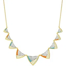 yellow chimes Choker Necklace For Women | Fashion Golden White Stone Necklace For Girls | Glam Chains | Gold Plated Neck Chain For Women | Birthday Gift for Girls Anniversary Gift for Wife-picture-12