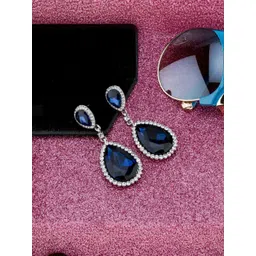 Yellow Chimes Crystals Studded Drop Earrings-picture-30