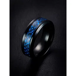 yellow chimes Dragon Celtic Inlay Polish Finish Black Base Titanium Steel Ring for Men and Boys Stainless Steel Titanium Plated Ring-picture-14