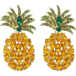 yellow chimes Earrings for Women and Girls Fashion Crystal Dangler Earrings | Gold Plated Multicolor Statement Style Long Danglers Earrings | Birthday Anniversary Gift for Girls & Women-picture-23