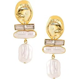 yellow chimes Earrings for Women and Girls Fashion Golden Dangler Earrings | Gold Plated Geometric Shaped Western Style Danglers Earrings | Birthday Gift for Girls & Women Anniversary Gift for Wife-picture-55