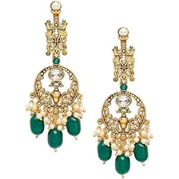 yellow chimes Earrings for Women and Girls Kundans Chandbali | Gold Plated Kundan Studded Beads Drop Earrings | Birthday Gift for Girls & Women Anniversary Gift for Wife-picture-30