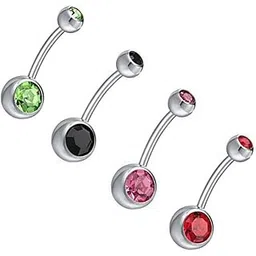 yellow chimes Earrings for Women and Girls | Fashion Belly Button Rings Multicolor Stone | Silver Tone Boby Piercing Jewellery | Western Stainless Steel Studs | Accessories Jewellery for Women | Birthday Gift for Girls and Women Anniversary Gift for Wife-picture-49