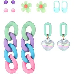 yellow chimes Earrings for Women and Girls| Combo of 6 Pairs Danglers Drop and Stud Earrings for Women| Multicolour Earrings for Girls| Birthday Gift for Women| Anniversary Gift for Wife-picture-29