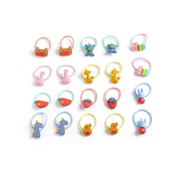 Yellow Chimes Girls Set of 20 Embellished Ponytail Holders-picture-19