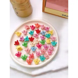 Yellow Chimes Girls Set of 20 Multicoloured Small Hair Clips-picture-45