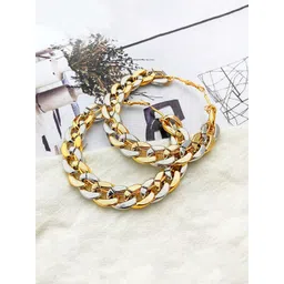 Yellow Chimes Gold-Plated Circular Hoop Earrings-picture-40