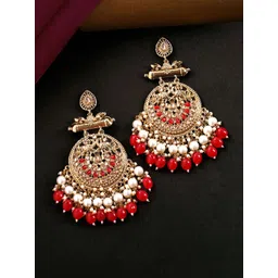 Yellow Chimes Gold-Plated Contemporary Chandbalis Earrings-picture-20