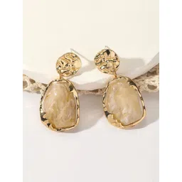 Yellow Chimes Gold-Plated Contemporary Drop Earrings-picture-19