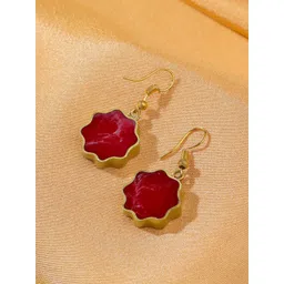 Yellow Chimes Gold-Plated Contemporary Drop Earrings-picture-27