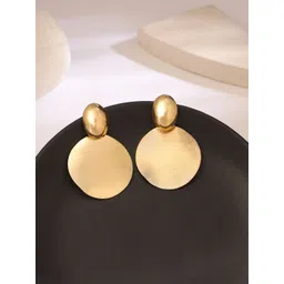 Yellow Chimes Gold Plated Contemporary Drop Earrings-picture-25