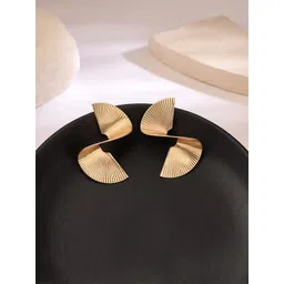 Yellow Chimes Gold Plated Contemporary Drop Earrings-picture-26