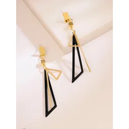 Yellow Chimes Gold Plated Contemporary Drop Earrings-picture-24