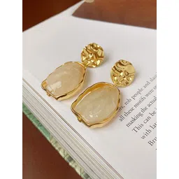 Yellow Chimes Gold-Plated Contemporary Drop Earrings image 3