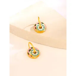 Yellow Chimes Gold Plated Contemporary Hoop Earrings-picture-27