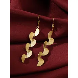Yellow Chimes Gold-Plated Contemporary Shaped Drop Earrings-picture-34