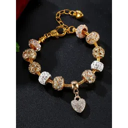 Yellow Chimes Gold-Plated Handcrafted Charm Bracelet-picture-10