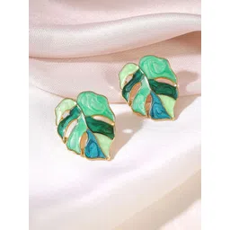 Yellow Chimes Gold Plated Leafy Shaped Studs-picture-34