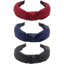 yellow chimes Hair Bands for Girls 3 Pcs Hairbands for Women Multicolor Fabric Knot Headband Hairband Hair Accessories for Women and Girls.-picture-38