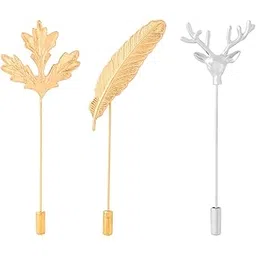 yellow chimes Lapel Pin for Men and Boys Leaf Lapel Pin for Men Suit| Formal Stainless Steel Golden Lapel Pins | Birthday Gift for Men and Boys Anniversary Gift for Husband-picture-40