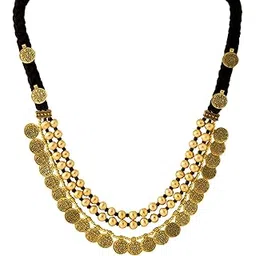 yellow chimes Long Necklace For Women | Ethnic Golden Necklace for Women | Traditional Long Oxidised Gold Plated Coin Jewellery Necklace for Girls | Birthday Anniversary Gift for Women Wife-picture-31